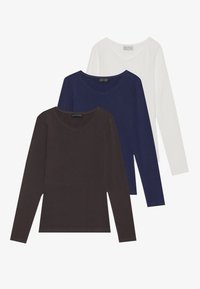 3 PACK - Long sleeved top - ganache/evening blue/egret