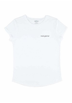 EMBROIDERY ROLL UP - T-shirt basique - white