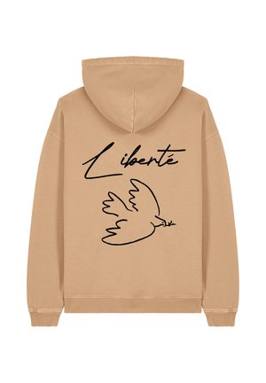 LIBERTEBACK EMBROIDERY HEAVYWEIGHT - Mikina s kapucňou - washed beige
