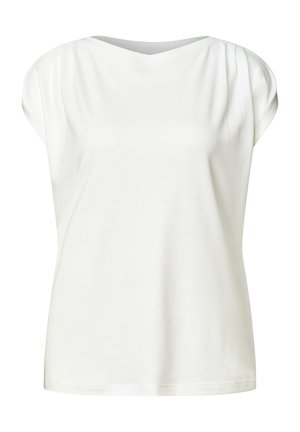 Street One, DROPPED SHOULDER SHIRT MIT RAFFUNG - T-shirt basique - off white