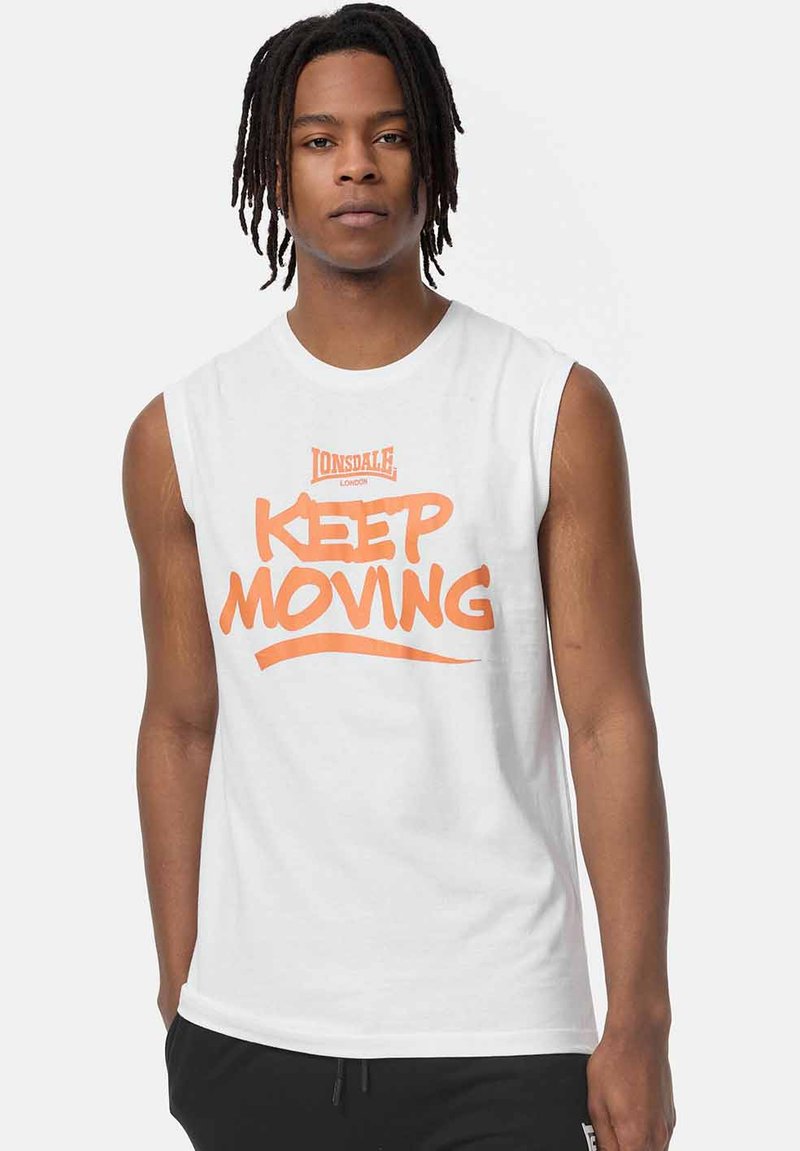 Lonsdale ÄRMELLOSES NORMALE PASSFORM KILMALUAG Top white/orange