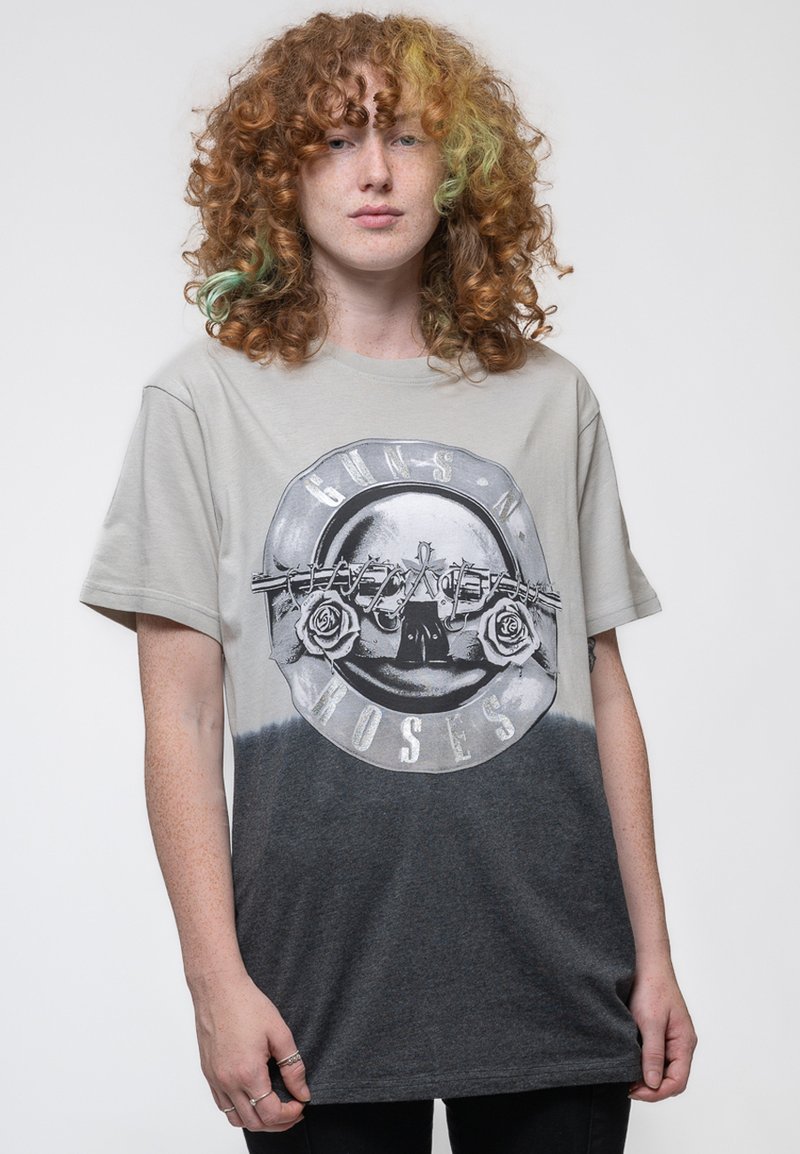 Paradiso Clothing GUNS N' ROSES TONAL FOIL PRINT DIP DYE - Print T-shirt - grey