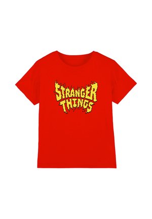 STRANGER THINGS FLAME LOGO - Print T-shirt - red