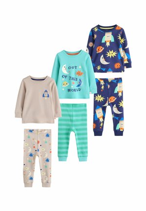 Next, SNUGGLE PYJAMAS 3 PACK SET - Nachtwäsche Set - ecru navy green spaceship