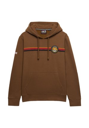 Superdry & Co, SUPERDRY OUTDOORS STRIPE LOGO HOODIE.. - Hoodie - deep brown
