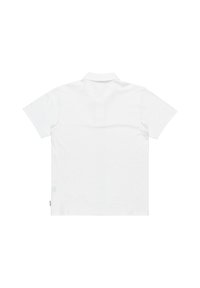 Biele polo tričko s krátkym rukávom vyrobené z jemného materiálu. Disponuje klasickým golierom, čistými líniami a nenápadným štítkom na ľavej strane blízko lemu.