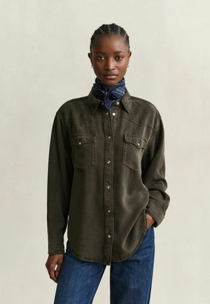 GANT GANT DENIM TWILL RANGER SHIRT - Hemdbluse - dark moss green