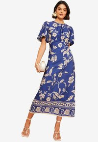 REGULAR FIT - PUFF SLEEVE MIDI - Denní šaty - blue