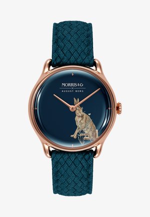 UHR MORRIS & CO ROSE GOLD INDIGO PERLON 30MM - Ure - indigo