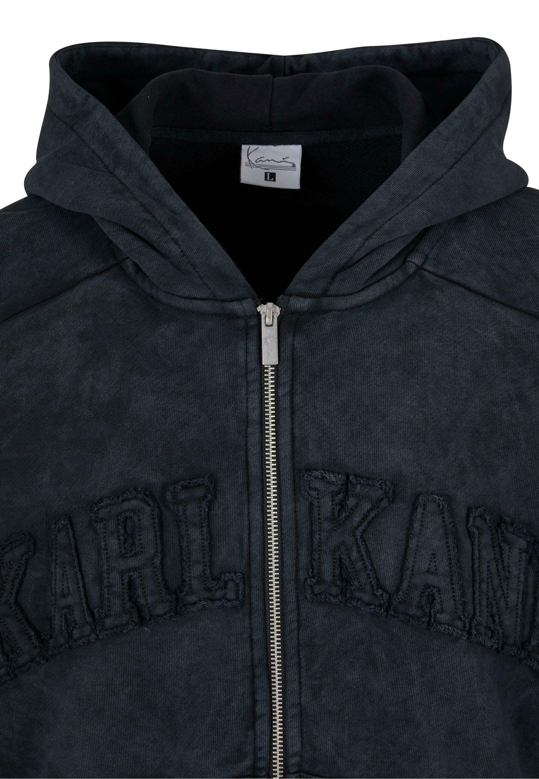 Karl Kani COLLEGE HEAVY CROP - Zip-up sweatshirt - black