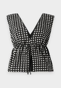 BARE BACH PLUNGE TIE FRONT - Blouse - black