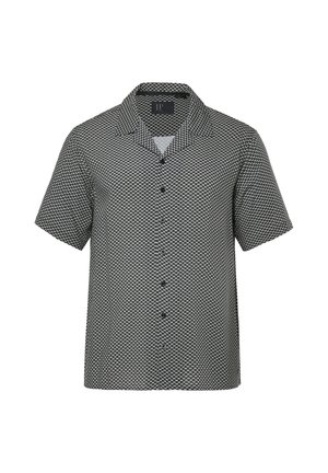 JP1880, PATTERNED HALF-SLEEVE CUBAN COLLAR CUBAN FIT SHIRT UP TO SIZE 8 XL - Camicia - black