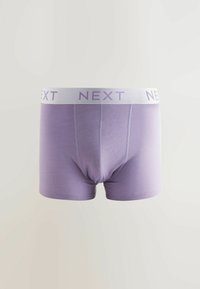 Lila Boxer-Shorts aus weichem Stoff, mit elastischem Bund und "NEXT"-Markenlogo, in figurbetontem Design. Geeignet für den Alltag.