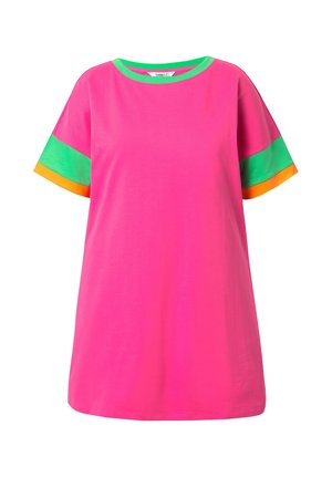 Angel of Style FARBIG ÜBERSCHNITTENE SCHULTERN - Print T-shirt - hibiscus pink