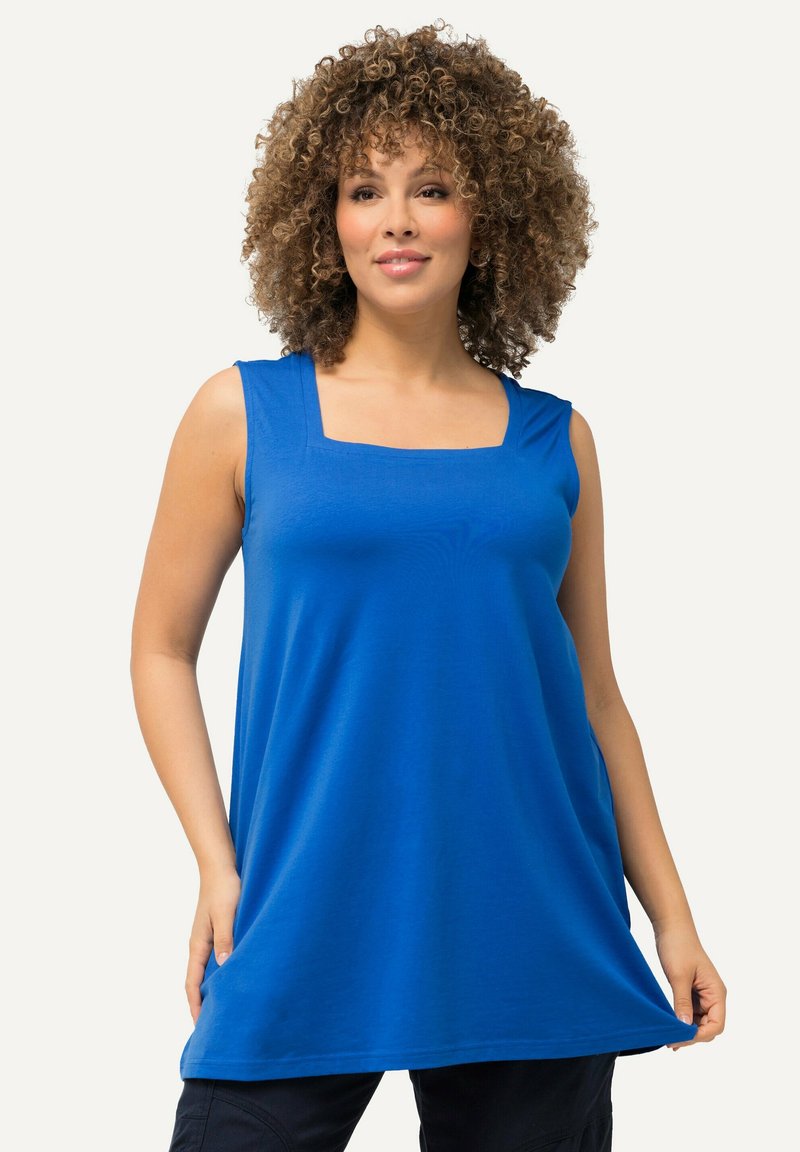 Ulla Popken LONG  CARREE-AUSSCHNITT ÄRMELLOS - Top - blue
