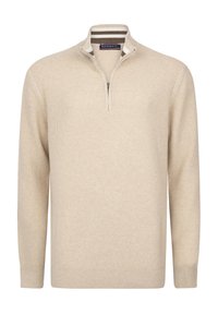 HALF-ZIP - Striktrøje - beige