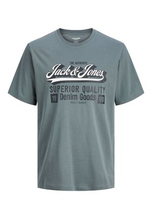 Jack & Jones Junior JJELOGO TEE O NECK - T-shirts print - stormy weather
