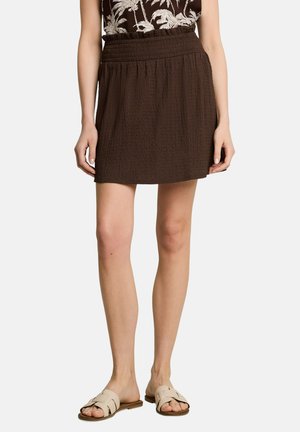 TOM TAILOR DENIM, MINI-ROCK MIT STRUKTUR - A-Linien-Rock - cool dark brown