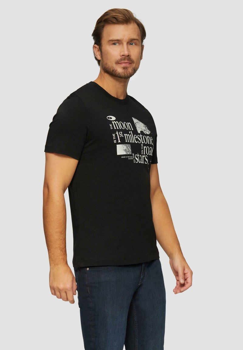 s.Oliver MIT PRINT - T-shirt print - schwarz