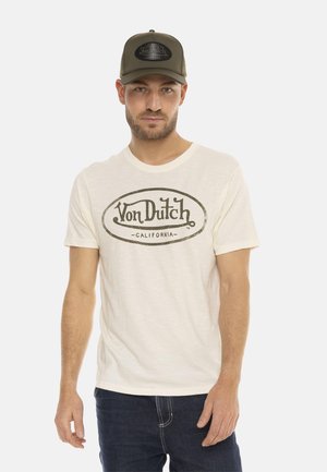 Von Dutch, TEE SHIRT VON DUTCH JERSEY SLUB AVEC PRINT DEVANT - T-shirt imprimé - blanc