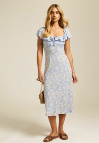New Look - DAISY SQUARE NECK FRILL MIDI  - Day dress - blue pattern Thumbnail Image 1