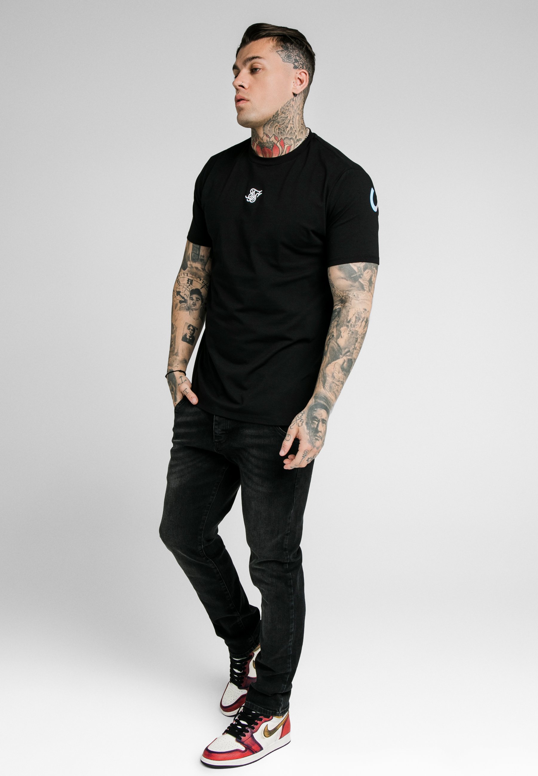 SIKSILK Vaqueros slim fit - washed black/negro - Zalando.es