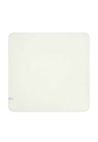 Soft, off-white rectangular mat with rounded corners, smooth texture, and a small label on one side. Suitable for various uses.