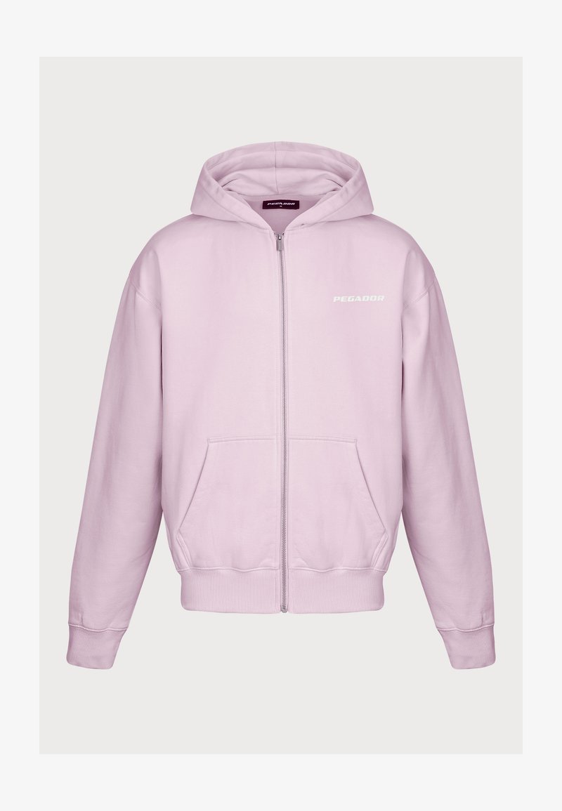 Pegador COLNE LOGO - Φούτερ με κουκούλα - washed bubblegum/white