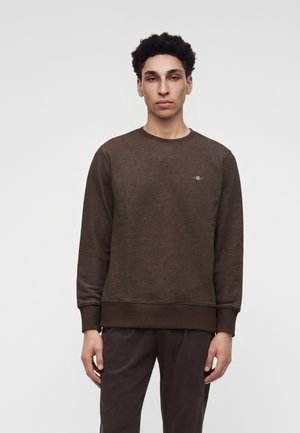 GANT, SHIELD C NECK UNISEX - Суитшърт - black brown melange