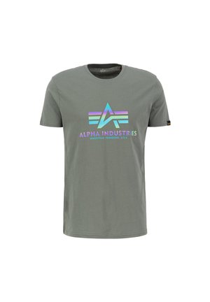 Alpha Industries RAINBOW REF - T-shirt con stampa - vintage green