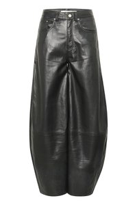RIO BARREL PANTS - Kožené nohavice - black