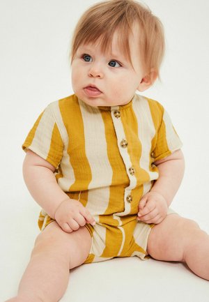 Minories, STRIPED MUSLIN BABY ROMPER UNISEX - Jumpsuit - yellow