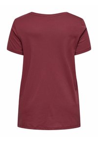 Bordeaux t-shirt met korte mouwen en een ronde hals, gemaakt van zachte katoen, met een relaxte pasvorm en een gladde textuur. Geen zichtbare patronen.