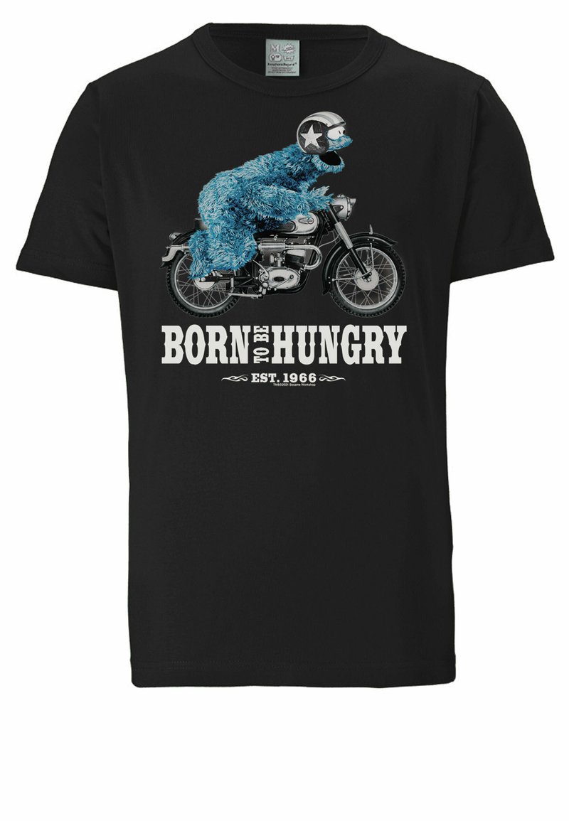 Herren T-Shirts basic | LOGOSHIRT SESAMSTRASSE KRÜMELMONSTER MOTORRAD T-Shirt print schwarz - MO43868 Herren T-Shirts basic | LOGOSHIRT SESAMSTRASSE KRÜMELMONSTER MOTORRAD T-Shirt print schwarz - MO43868