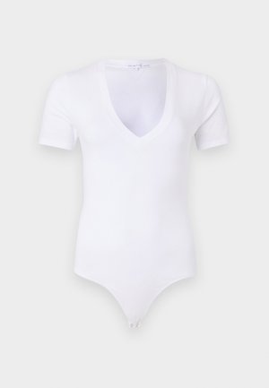 Good American SUPER STRETCH DEEP V  - T-shirt basic - white