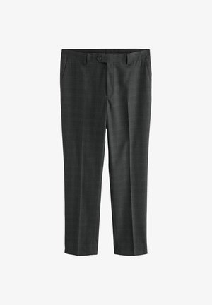 Next, SLIM FIT CHECK SUIT TROUSERS - Trousers - charcoal grey