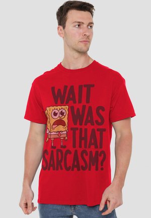 SPONGEBOB SARCASMALL - Print T-shirt - red
