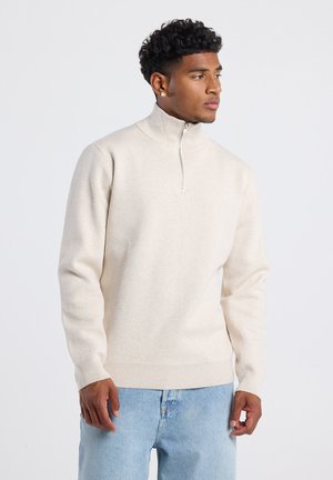 America Today, KONRAD HALFZIP - Trui - oatmeal