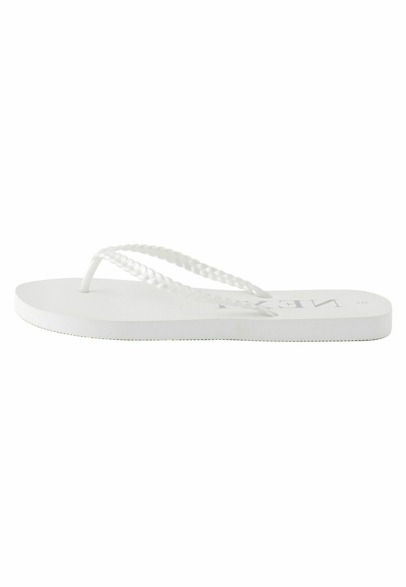 Next PEARLISED PLAITED - REGULAR FIT - Sandales tongs - white