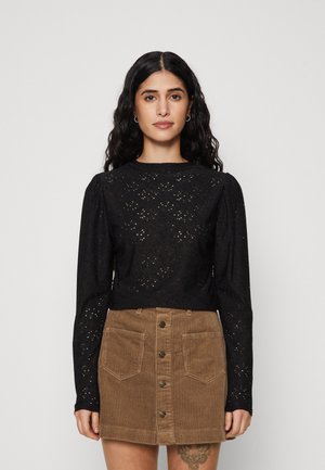 ONLSMILLA O NECK PUFF - Top s dlhým rukávom - black
