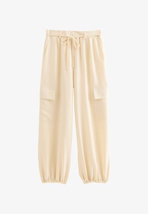 New Look, TEXTURE CARGO CUFFED TROUSERS - Cargobukser - cream