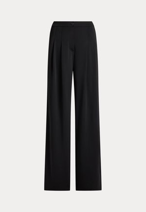 Lauren Ralph Lauren, PLEATED STRETCH JERSEY WIDE-LEG PANT - Pantalon classique - black