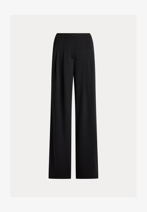 Lauren Ralph Lauren, PLEATED STRETCH JERSEY WIDE-LEG PANT - Pantalon classique - black