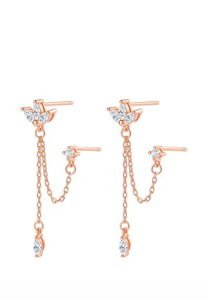 Hey Happiness, PETAL CHAIN DANGLE - Earrings - rose gold-coloured