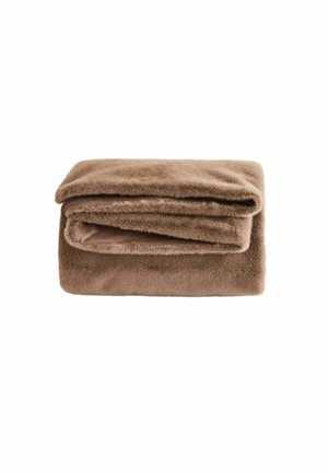 Next, PLUSH FAUX FUR UNISEX - Plaid - mink brown