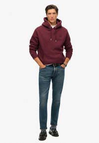 Superdry & Co ESSENTIAL LOGO  - Jersey con capucha - track burgundy marl