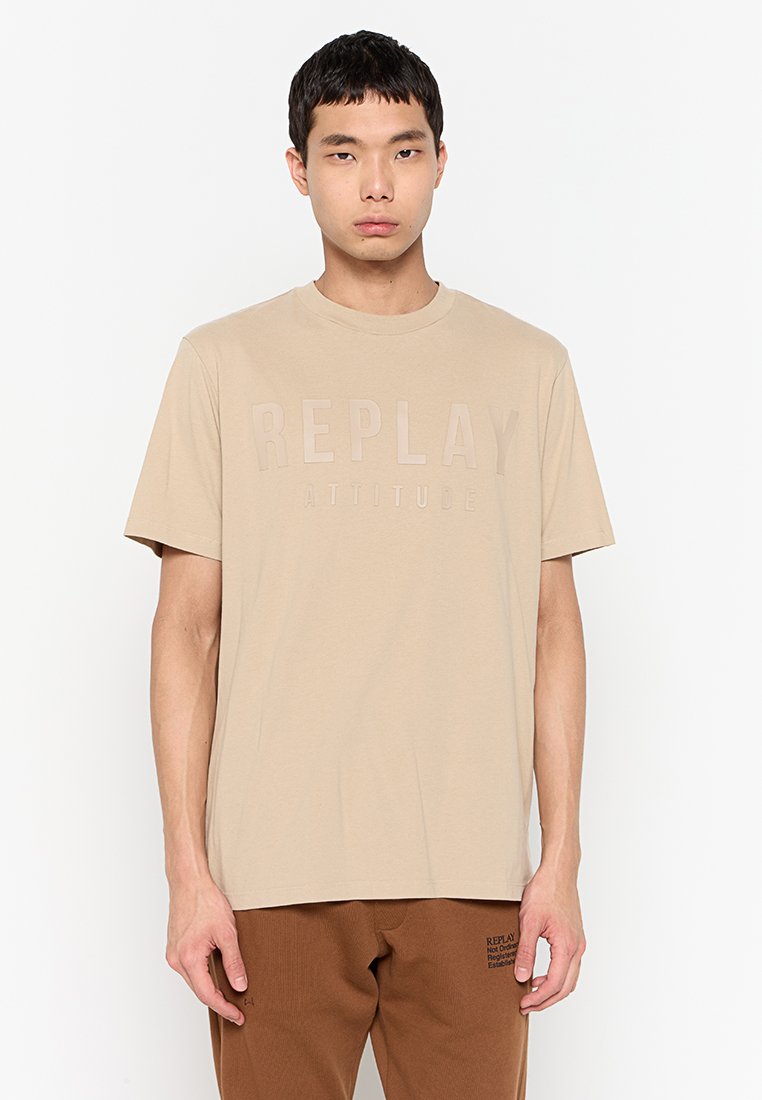 Replay T-shirt print beige