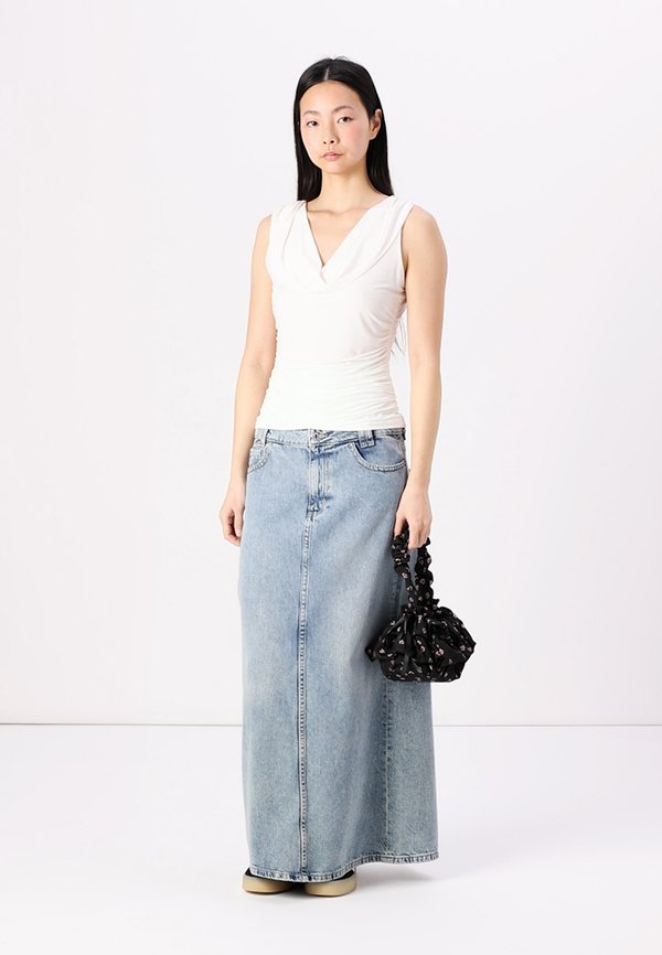 Draped Cowl Neck Top - Top2