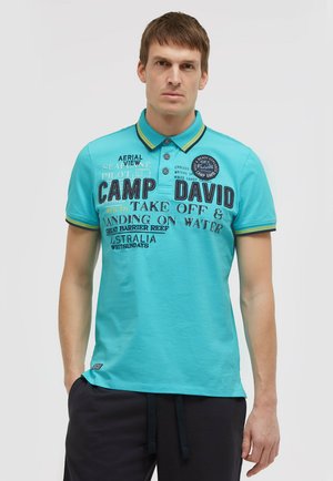 Camp David, CAMP DAVID POLOSHIRT KURZARM MIT LOGO-APPLIKATIONEN - Poloshirt - aqua