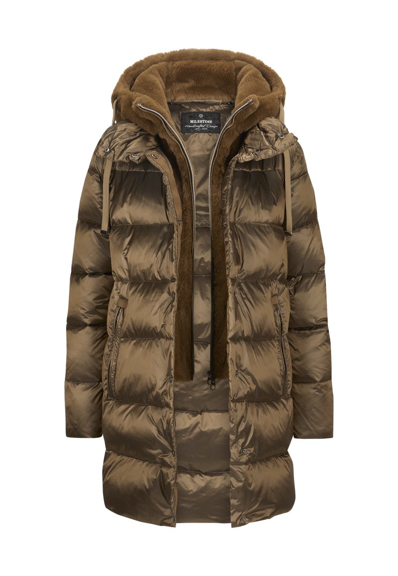 Milestone MS EBONY Daunenmantel taupe